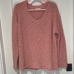 MACARON Blush Knit V Neck Sweater